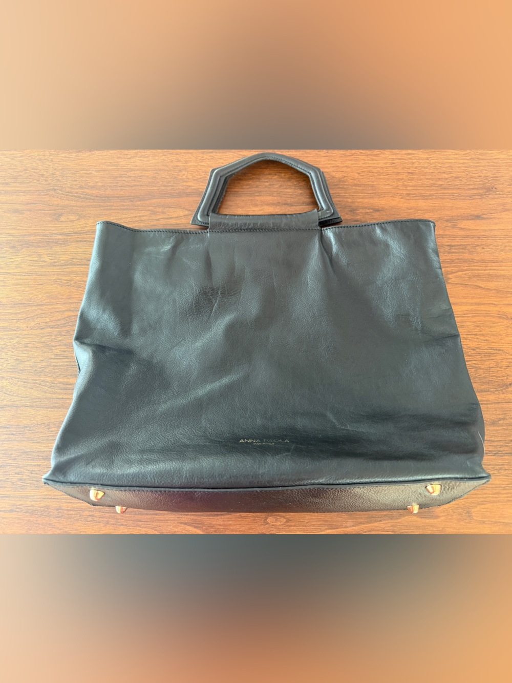 Anna Paola Italian Leather Convertible Tote - Picture 7 of 14
